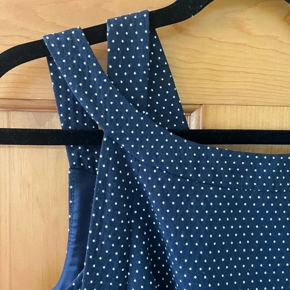 David Meister Navy Blue Polkadot Cocktail Dress A Line Women’s Size 10 Preppy - Picture 7 of 12